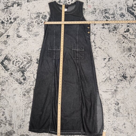ABK Vintage Women's Maxi Dress Size 10 Gray 100% Tencel Lyocell 90s Style Goth - Picture 5 of 7